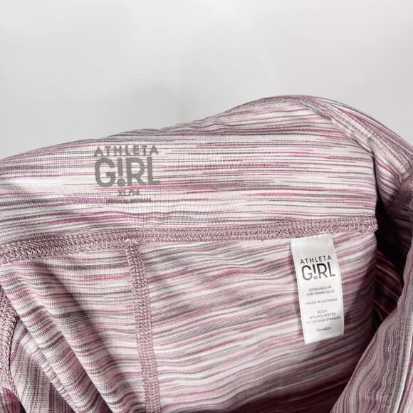 Athleta Girl XLarge 14 Pink Gray Spacedye Leggings Athletic Activewear Stretch - Picture 9 of 10
